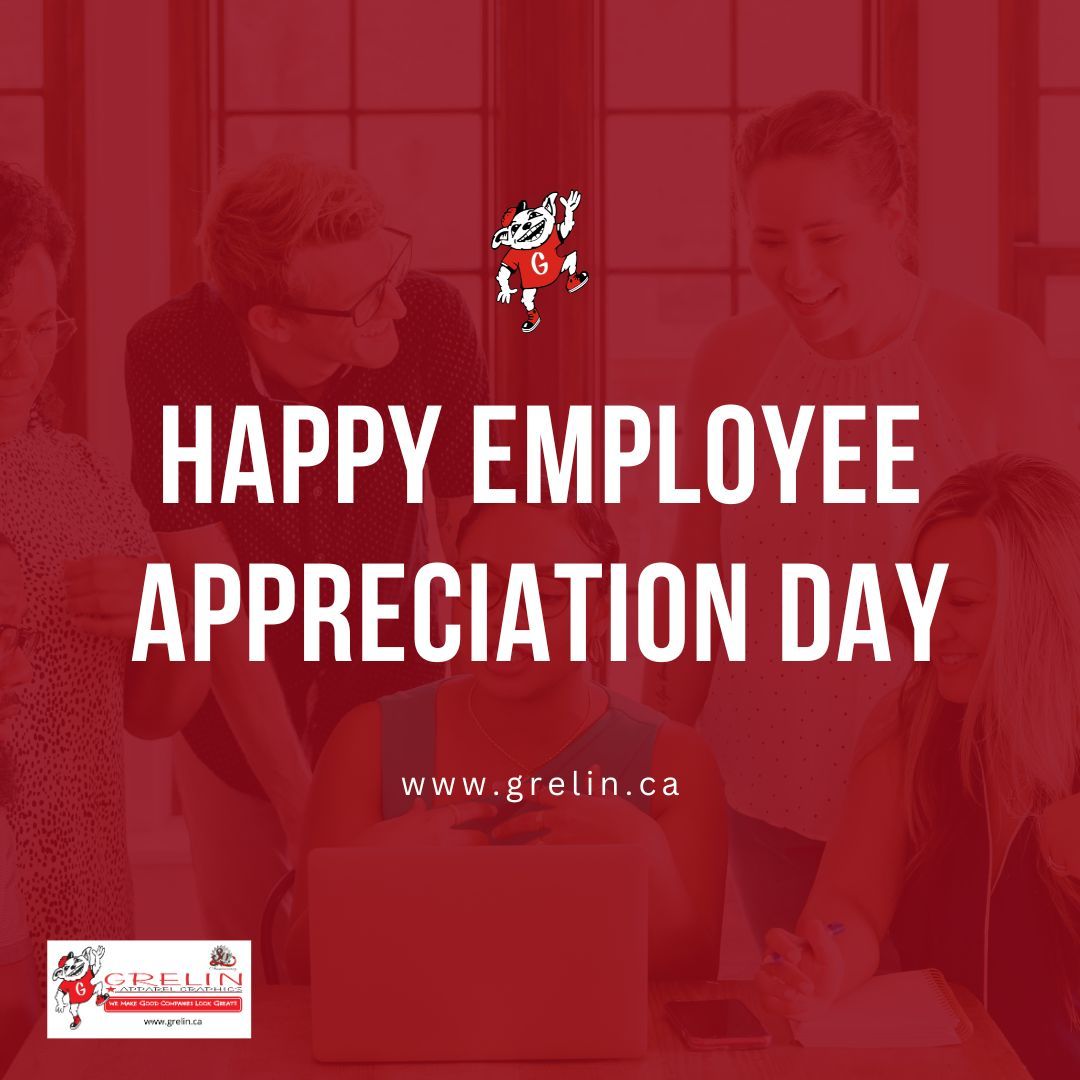 GrelinPromo's tweet photo. Thank you to all the amazing employees, especially to our awesome team at Grelin Apparel Graphics! 

Happy Employee Appreciation Day! 

#grelinapparelgraphics https://t.co/ObWFyJ7EqK