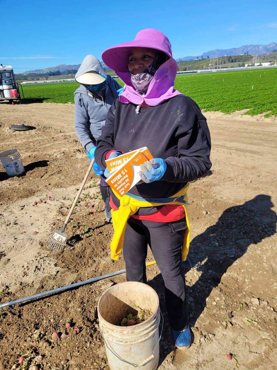 The UFW continues to support farm workers by providng free at home Covid tests. Francisca , a farm worker in CA, shares she is thankful for the continued support as this is one less thing she has to budget for. #WeFeedYou