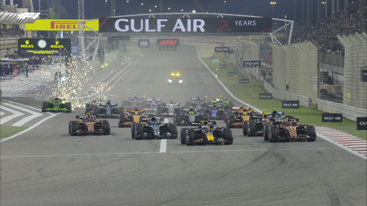 Comienzo de la carrera en Bárein 2024. fuente: Twitter F1