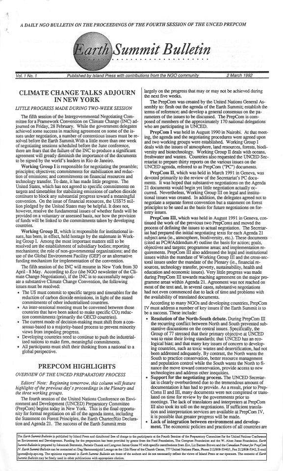 paminnyc's tweet image. 32 years ago today, what is now the Earth Negotiations Bulletin was born on the eve of UNCED PrepCom IV. I am proud to be a co-founder &amp;amp; executive editor as we continue to bring transparency to @UN #environment &amp;amp; #sustdev negotiations. Happy Birthday @IISD_ENB!  @UNEP @UNFCCC