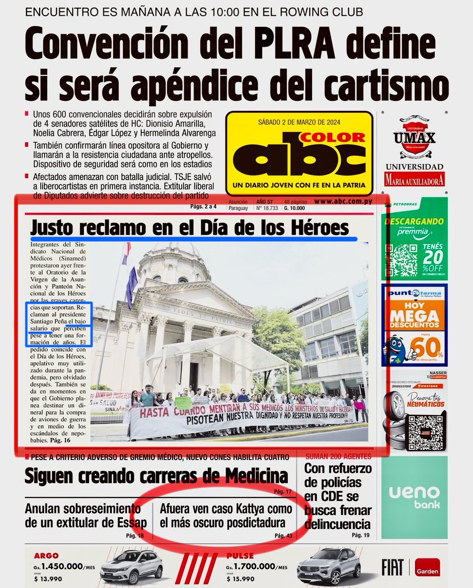 Camilo Soares (@camilosoaresm) on Twitter photo Qué simpático es <a href="/ABCDigital/">ABC Digital</a> y su incoherentemente cambio de línea editorial!!
Por un lado ahora le parece justo el reclamo de mejoras en las condiciones de trabajo y salariales de trabajadores, cuando normalmente es un diario anti trabajadores, criminalizador de la lucha Qué simpático es <a href="/ABCDigital/">ABC Digital</a> y su incoherentemente cambio de línea editorial!!
Por un lado ahora le parece justo el reclamo de mejoras en las condiciones de trabajo y salariales de trabajadores, cuando normalmente es un diario anti trabajadores, criminalizador de la lucha