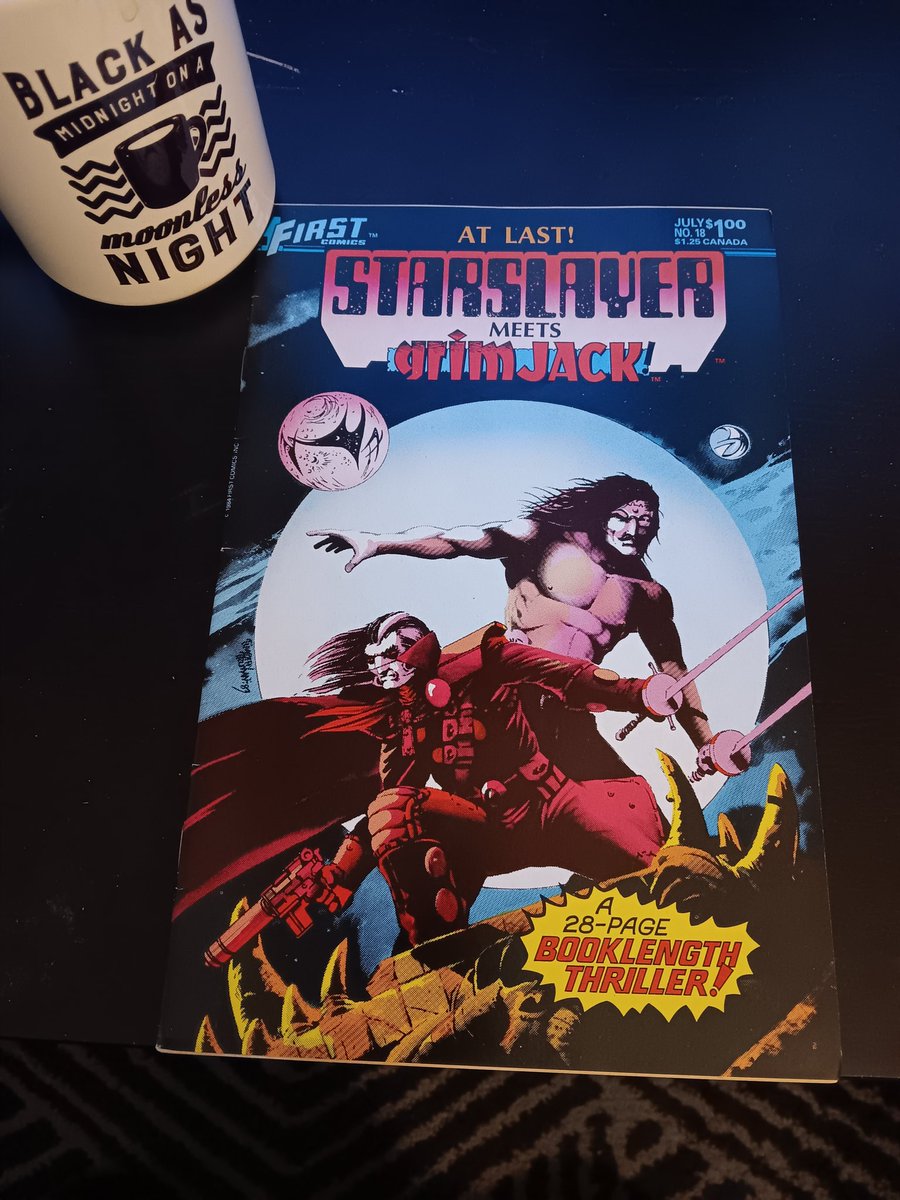 ScottMWest's tweet photo. EPIC! #Coffee #ComicBooks #SaturdayMorning #Starslayer #Grimjack https://t.co/aFmrSJmWkO