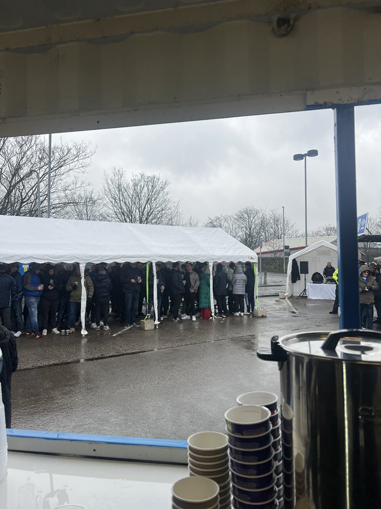 A very wet one running the fan zone this morning but great pre match atmosphere! Massive point that was players left everything out on that pitch! Good things are coming with this manager can feel it!! #htafc