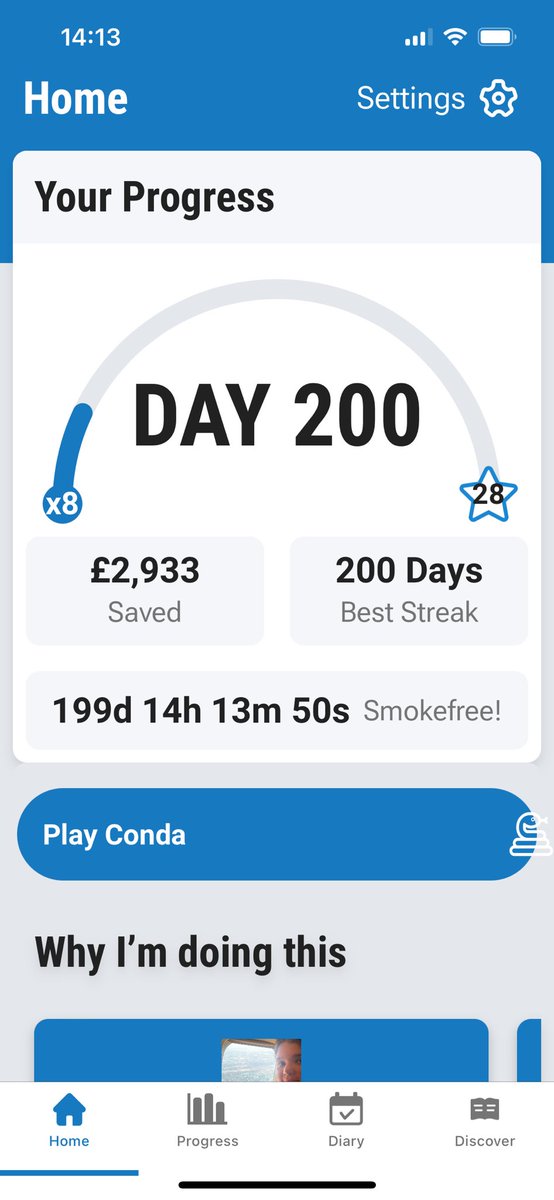 Well it’s a sort of happy anniversary to me… Day 200 of #StopSmoking … don’t know where the £3000 in savings has gone though