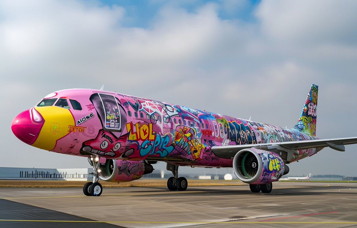 Graffiti Airbus #midjourneyV6 #PromptShare #AIArtwork #AIart #midjourneyartwork #airbus detailed prompt 👉ALT