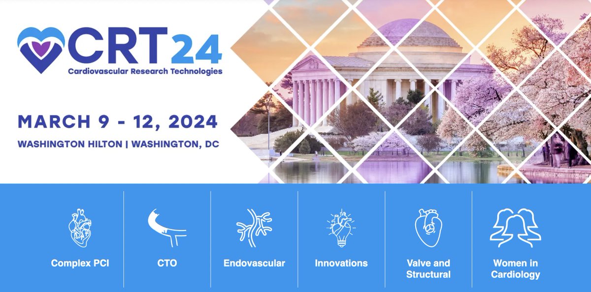 In just a few days, the biggest ever @CRT_meeting edition will kick off in #WashingtonDC! 🚀 

Check out the agenda: crtmeeting.org/Default.aspx to customize your experience. Registration is still open!
@hect2701
@HashimHayder
@PCRonline
@SOLACI3
@foroepic
@TCTConference
@TCTMD