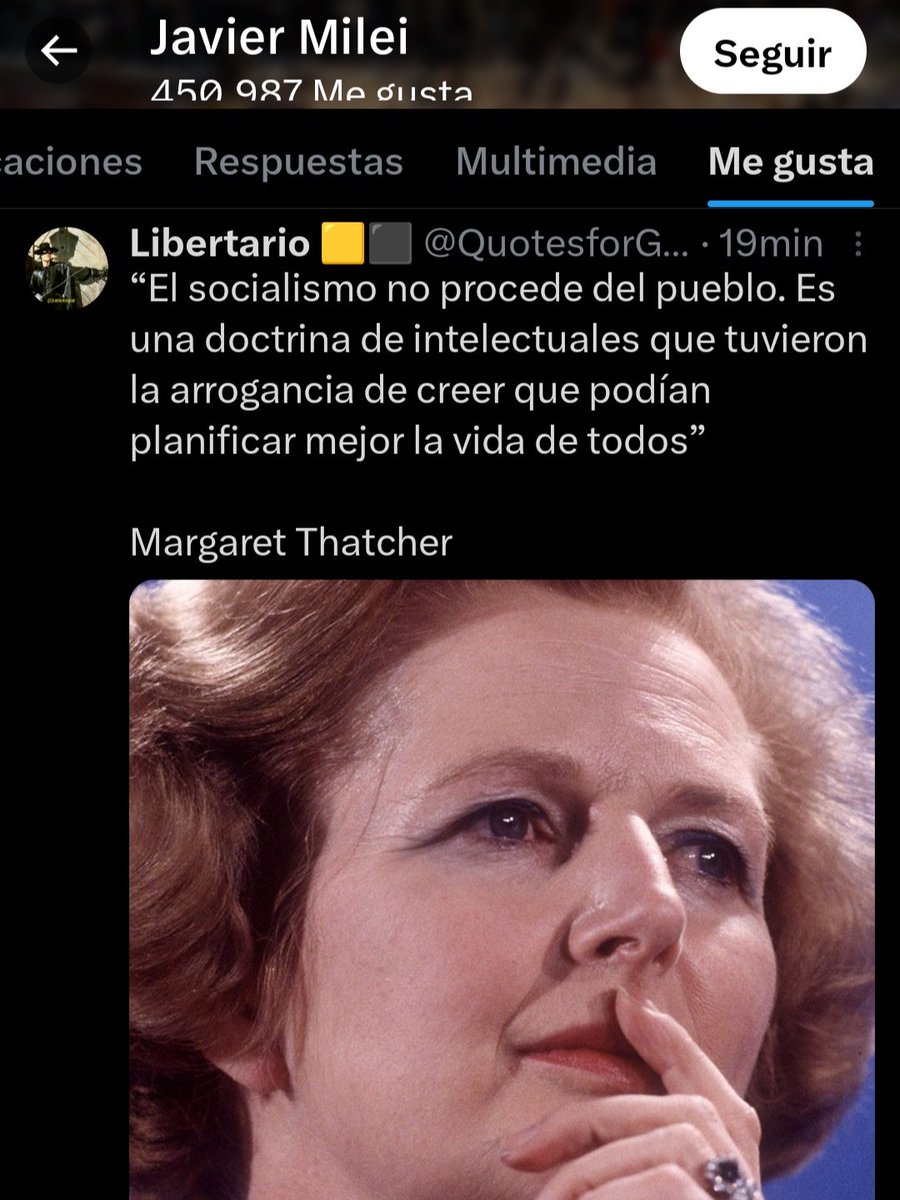 Hace bromas sobre los 30.000 desaparecidos en Congreso y luego encuentra tiempo para elogiar a Thatcher. No hay nadie mas antipatria, mas chupa culo de los gringos, mas vende patria que <a href="/JMilei/">Javier Milei</a>. Simplemente el mayor traidor de la historia de Argentina. #Elcolonialismoavanza
