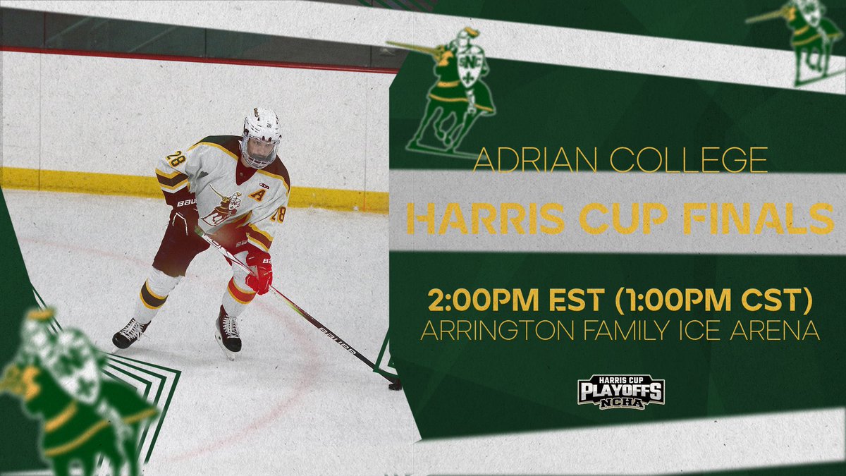 SNC Men's Hockey (@sncmenshockey) on Twitter photo <a href="/NCHAD3hockey/">NCHA (Northern Collegiate Hockey Association)</a> HARRIS CUP FINALS vs ADRIAN COLLEGE - AFTERNOON HOCKEY
🏒 SNC MEN’S Hockey 🆚 <a href="/ACbulldoghockey/">Adrian College Hockey</a> 
📍 CCC (De Pere, WI)
🕖 2:00PM EST (1PM CST)
📺 m.youtube.com/watch?v=xO6f4X…
🎟️ SOLD OUT
🎧 @tjdbango3 on the call - boxcast.tv/view/st-norber…
 #GoGreenKnights #GKP <a href="/NCHAD3hockey/">NCHA (Northern Collegiate Hockey Association)</a> HARRIS CUP FINALS vs ADRIAN COLLEGE - AFTERNOON HOCKEY
🏒 SNC MEN’S Hockey 🆚 <a href="/ACbulldoghockey/">Adrian College Hockey</a> 
📍 CCC (De Pere, WI)
🕖 2:00PM EST (1PM CST)
📺 m.youtube.com/watch?v=xO6f4X…
🎟️ SOLD OUT
🎧 @tjdbango3 on the call - boxcast.tv/view/st-norber…
 #GoGreenKnights #GKP