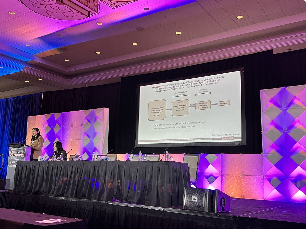 Happening now at #HNCS24 Session on virally assoc HNC with @CJTsaiMDPhD @DanielMaMD Kicking off with #NPC Nice to see a trial in non-endemic disease