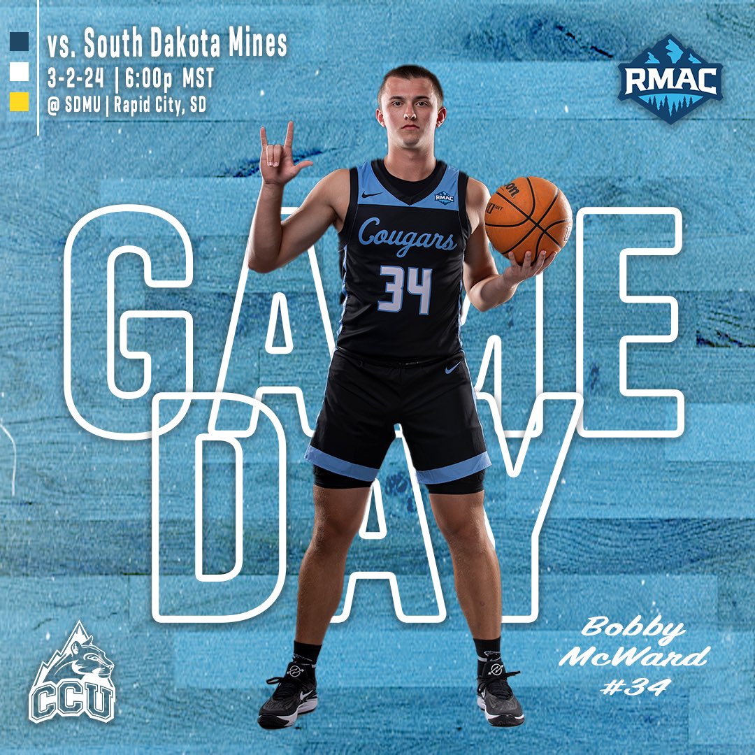 Gameday! Cheer on your Cougars in their final game of the season as they take on South Dakota Mines tonight at 6pm MST! 
 
#clawsout #mbb #rmac #ncaadii 

📈: tinyurl.com/2cn855wh
📺: tinyurl.com/44ky5pke