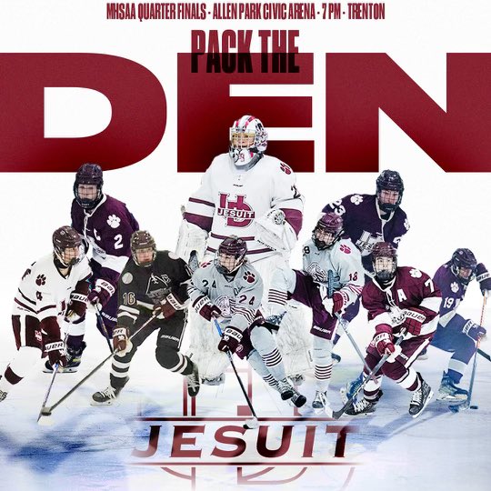 Gameday! - The Cubs play Trenton in a state quarterfinal matchup . 7:15 Puck drop at Allen Park Civic Arena. - #TFT #AMDG #LGC @UDJCubs @UofDJesuit @MichHSHockey @PeteysPicks_ @SeanPBali @statechampsmich