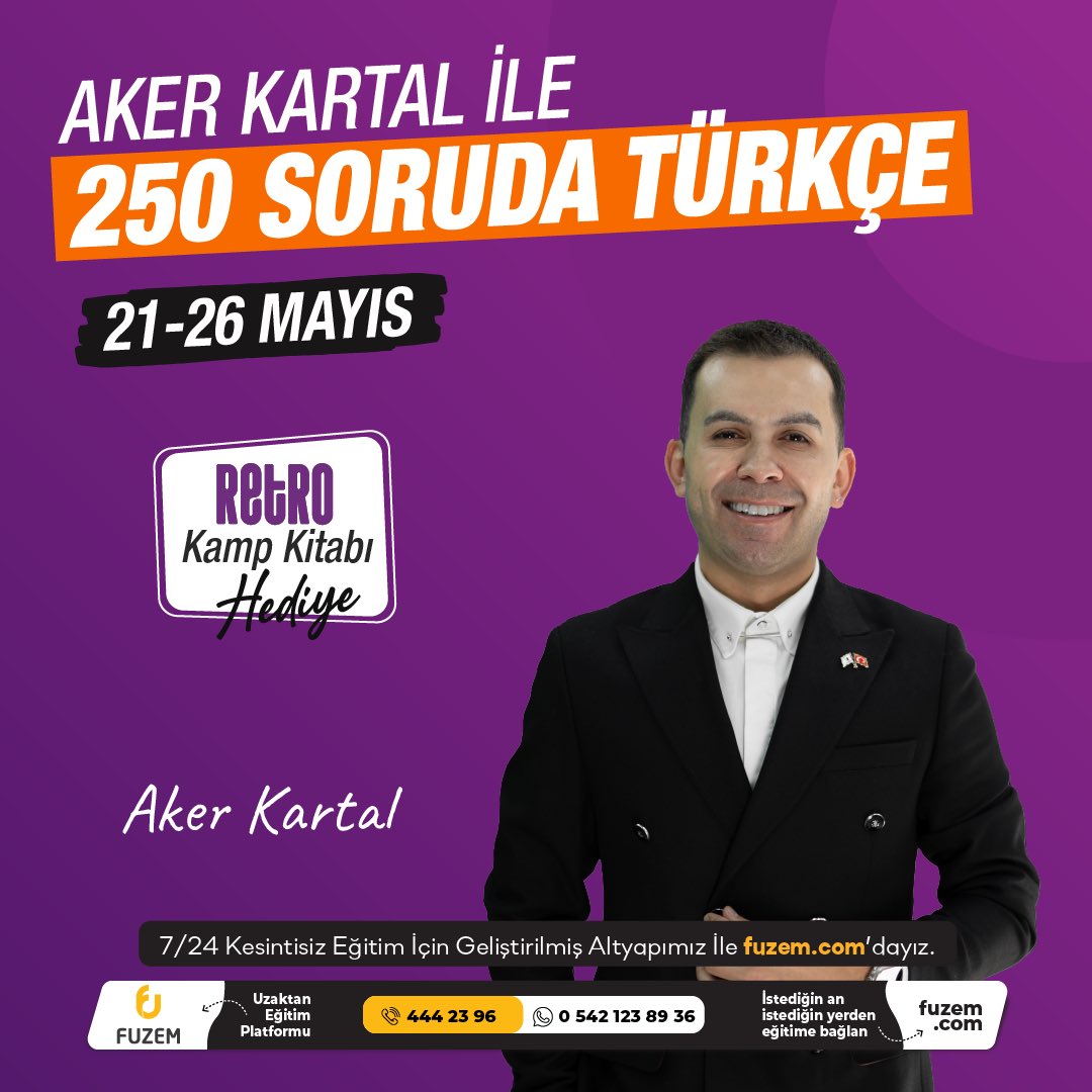 Farklı Uzem’den Fark Artıran Bilgi Dolu Kamp! Aker KARTAL ile 250 Soruda Türkçe Eğitim Paketi Sadece fuzem.com’da fuzem.com Uzaktan Eğitim Platformu ☎ 444 23 96 📱 0542 123 89 36 #farklıuzem #fuzem #uzaktaneğitim #canlıders #kpss #uzem #gygk #5yüz