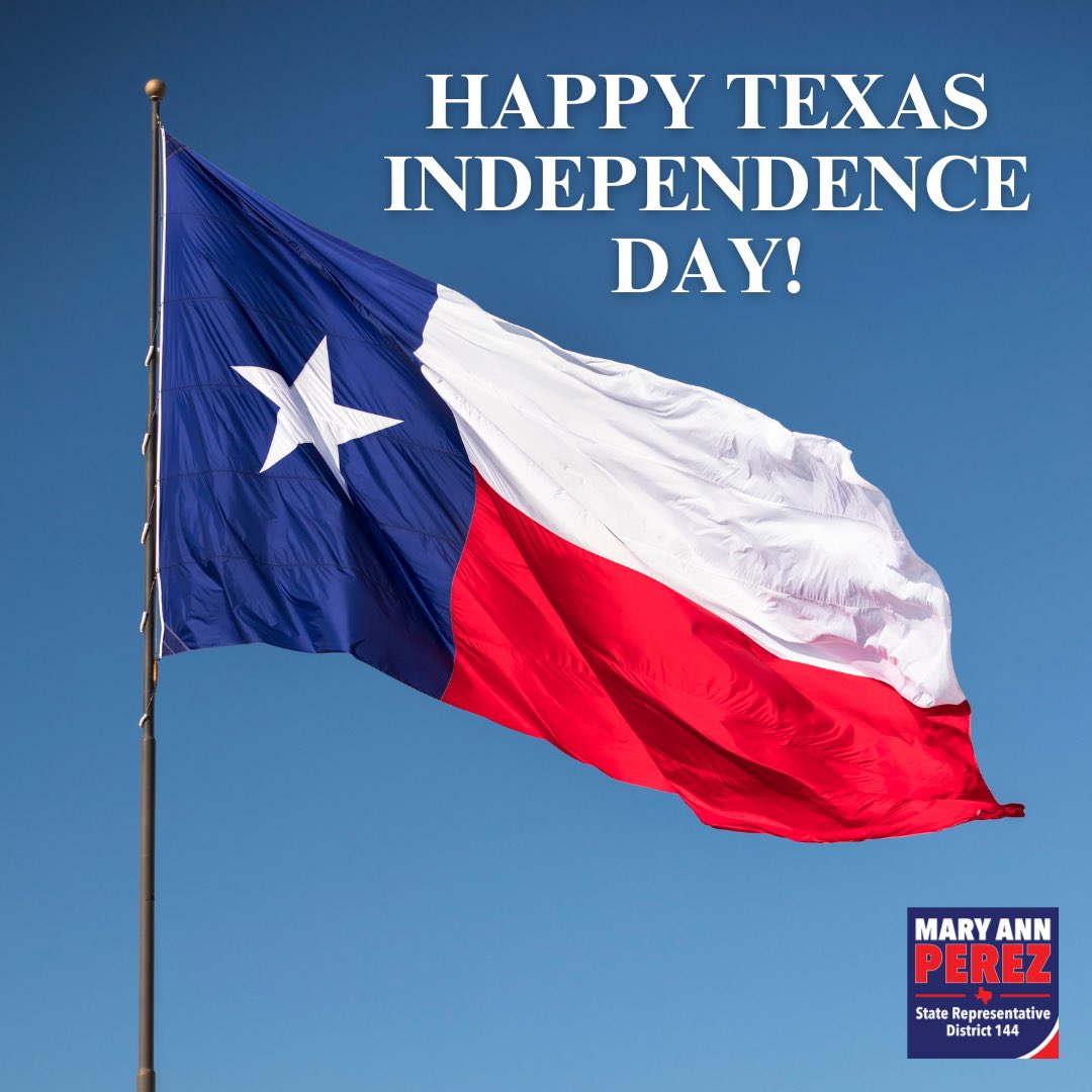 Today, we celebrate the Lone Star State's rich history and unwavering spirit. I am proud to be a Texan! Happy Texas Independence Day! #txlege #HD144