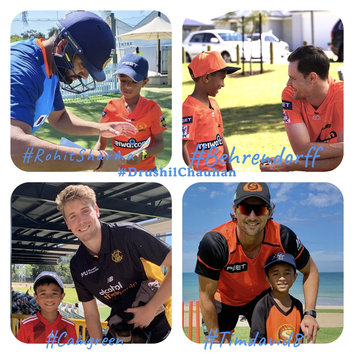 He Said “ Dad how Come some lucky kids get chance to meet 🏏 players on field n i don’t get chance to meet all, when i am doing good in cricket “ i smiled n showed him this ⬇️ n told have “Patience” buddy #NZvAUS #INDvENG #CameronGreen #Timdavid #Behrendorff #RohitSharma