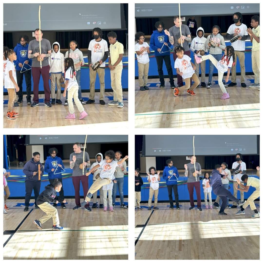 PrincipalTKM44's tweet photo. Montebello's tribute to the arts for Black History Month.  Ailey inspired dance and Capoeira https://t.co/tJM1Yz934H