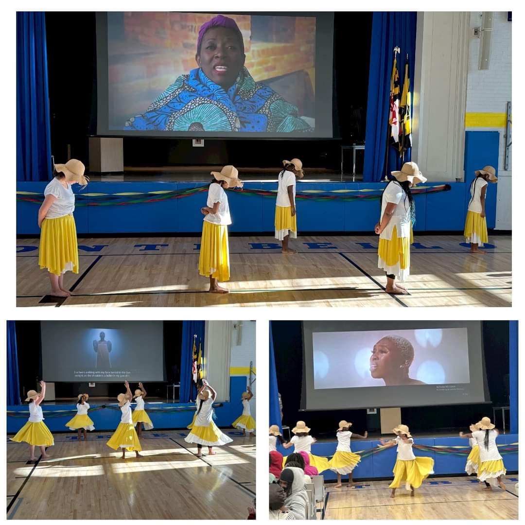 PrincipalTKM44's tweet photo. Montebello's tribute to the arts for Black History Month.  Ailey inspired dance and Capoeira https://t.co/tJM1Yz934H