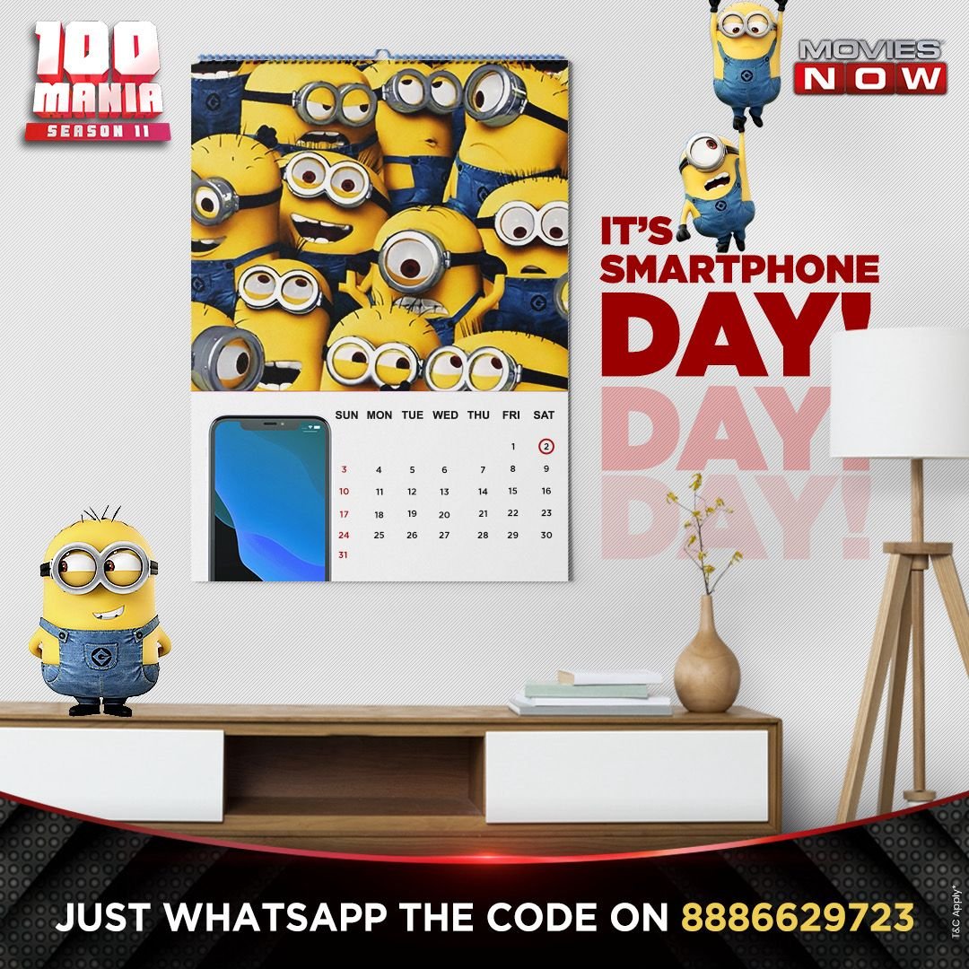 It’s time to conquer it! 💥
 
Watch ‘Despicable Me 3’ on Movies Now at 8:45 PM, spot and WhatsApp the code on 8886629723 for a chance to win amazing prizes with 100 Mania! 🤩
 
#100Mania #100BlockBusters #100Gifts #100Prizes #100ManiaS11 #Movies #Hollywood #WinGifts…