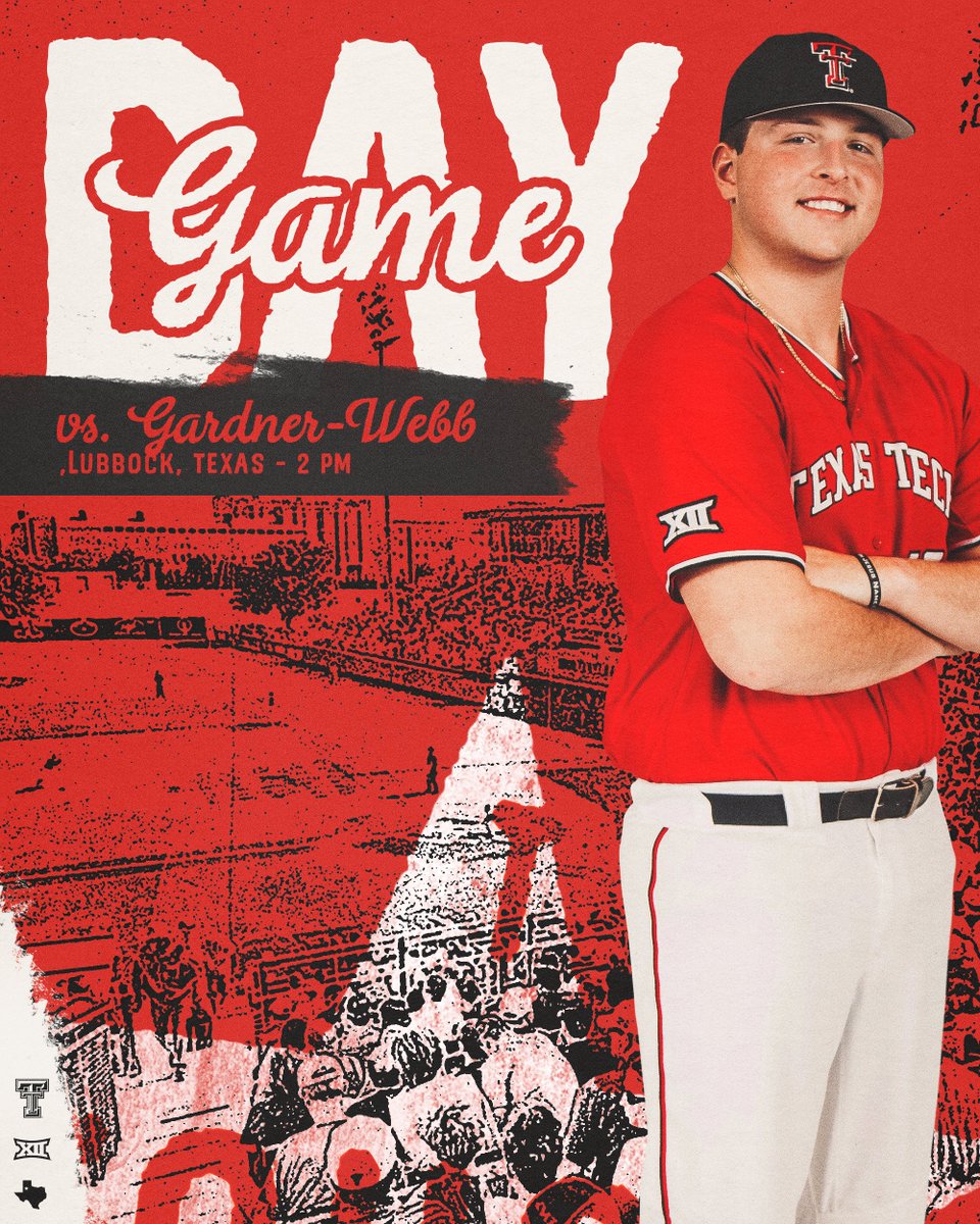 Let's take the series! 

🆚 - Gardner-Webb
📍- Lubbock, Texas
🏟️ - Rip Griffin Park 
⏲️ - 2 p.m. 
🎟️ - wreckem.co/BSBTixs24
📺 - wreckem.co/SatStream
📊 - wreckem.co/StatsGWUSat
📻 - wreckem.co/TechBSBRadio