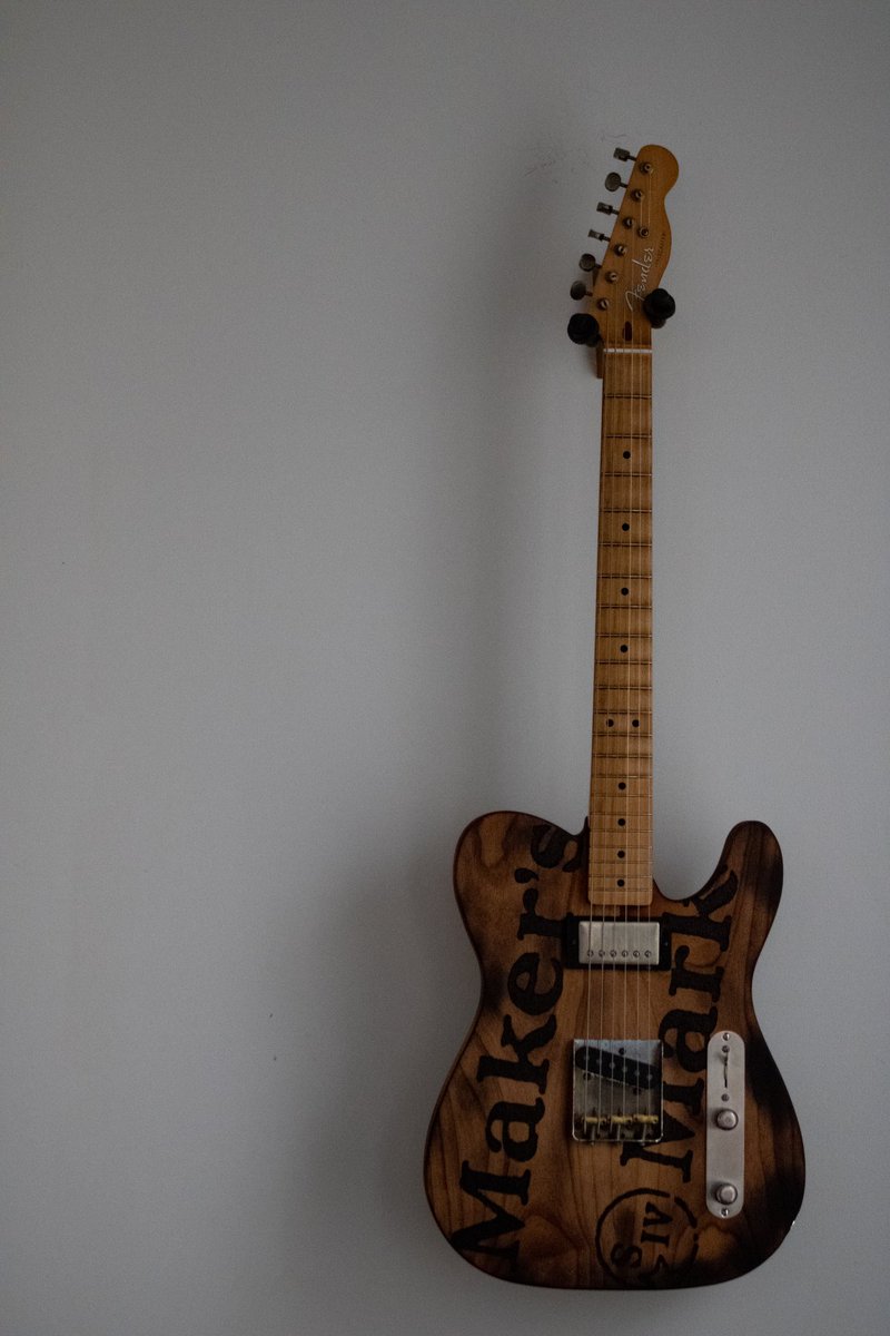 ATLBeerBrewer's tweet image. Ok folks. Moment of truth. I present the Bourboncaster! My completed tele build. I had something specific in mind and I simply made it happen! It is exactly as I imagined it and i am thrilled beyond measure with this!