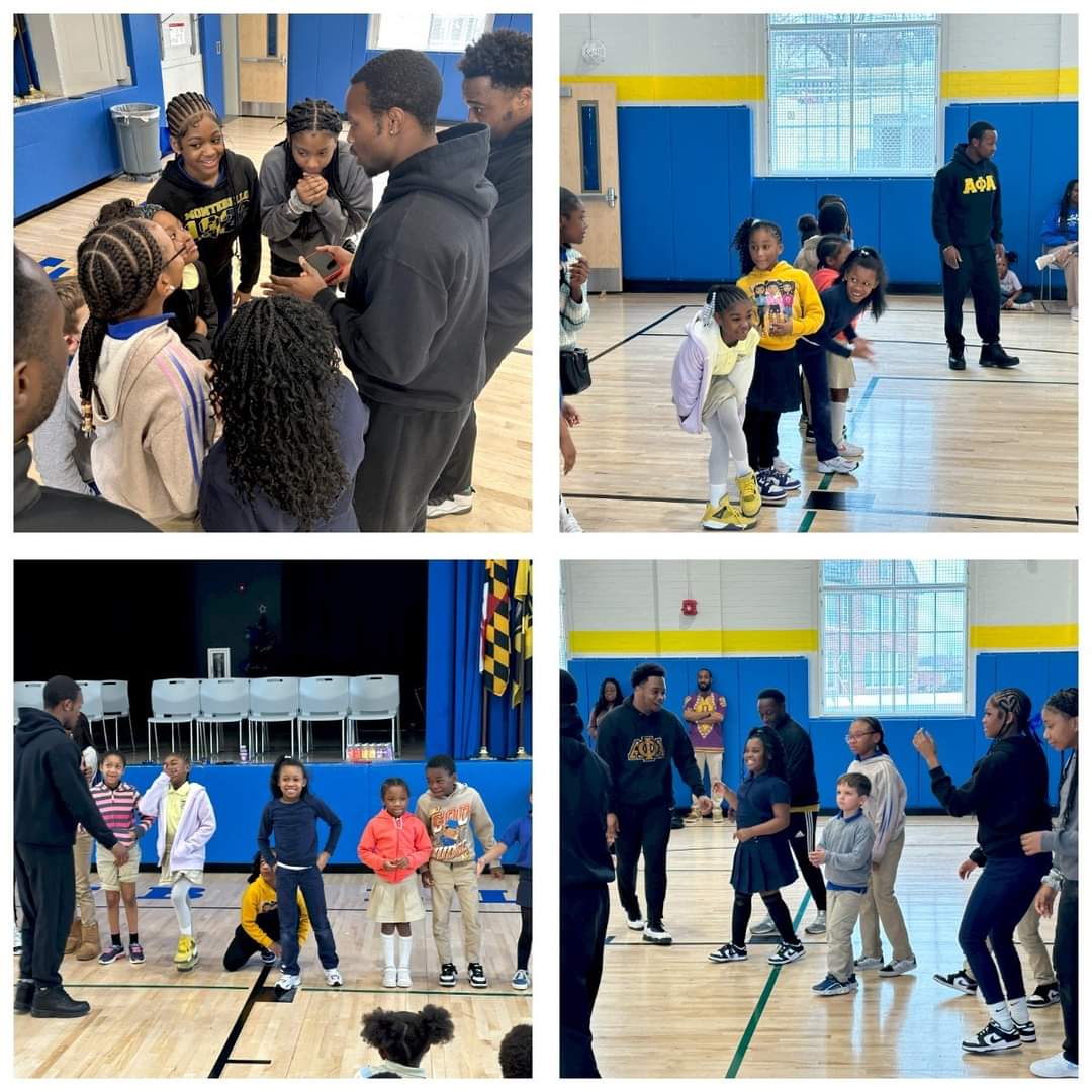 PrincipalTKM44's tweet photo. The brothers of Alpha Phi Alpha, Beta Alpha Chapter, came to Montebello to demonstrate and teach a step routine https://t.co/owRaMAUm5y