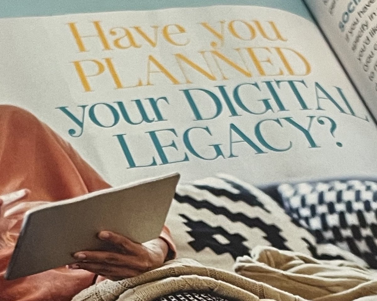 To read 'Have you planned your digital legacy?' pickup a copy of Good housekeeping magazine (@goodhousemag) from your local newsagents or online. Thank you for featuring us in the editorial. #DigitalLegacy #SelfEmpowerment #UKnews #Mindfulness