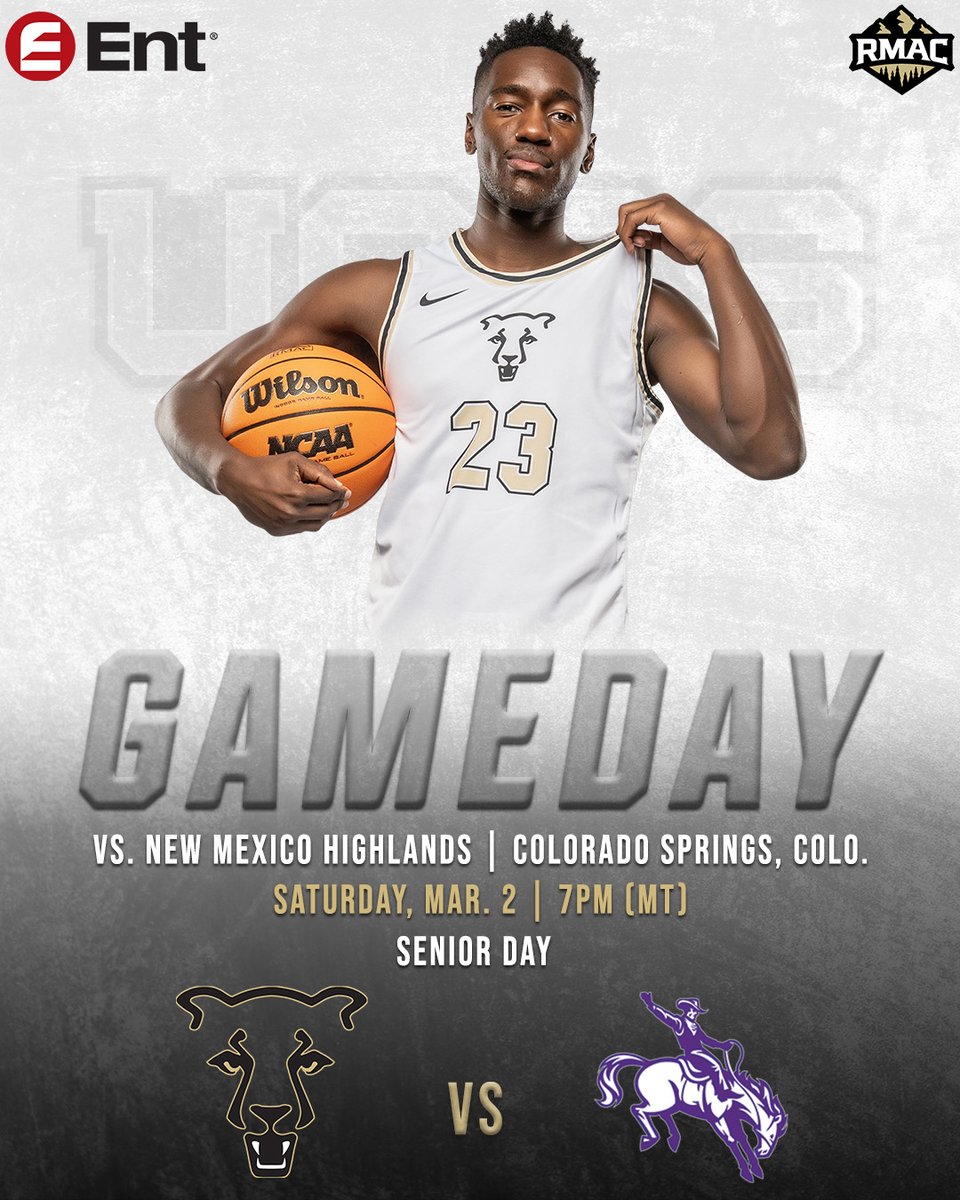 🏀GAMEDAY🏀 🆚 New Mexico Highlands 📍 Colorado Springs, Colo. 🏟️ Gallogly Events Center ⌚ 7:00 p.m. (MT) 📊 brnw.ch/21wHvD3 🎥 brnw.ch/21wHvD4 #GoMountainLions #RMACmbb