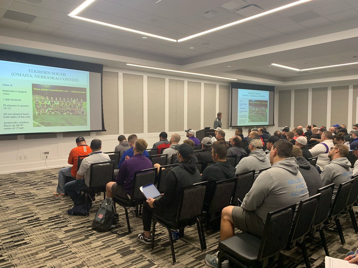 @IFBCA always a great clinic! Top caliber coaches… as speakers @ElkhornSouthFB and attendees @CycloneFB, picking up a nugget! @sidelinepowerjk @SidelinePower