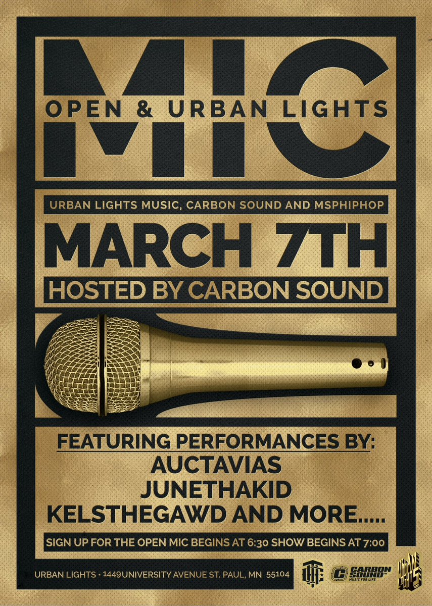 Timothy H. Wilson (@theurbanlight) on Twitter photo Live <a href="/theurbanlight/">Timothy H. Wilson</a> we’re back at it with “The Open Mic” night March 7 hosted by <a href="/carbonsoundfm/">Carbon Sound</a> and MSPHIPHOP featuring performances by <a href="/auctavias/">Auctavias Blanchette</a> <a href="/JuneThaKid/">JuneThaKid</a> <a href="/KelsTheGawd/">Gawd</a> and more, 🔌 in, it’s gonna be a vibe! 🎤👊🏾😤 Live <a href="/theurbanlight/">Timothy H. Wilson</a> we’re back at it with “The Open Mic” night March 7 hosted by <a href="/carbonsoundfm/">Carbon Sound</a> and MSPHIPHOP featuring performances by <a href="/auctavias/">Auctavias Blanchette</a> <a href="/JuneThaKid/">JuneThaKid</a> <a href="/KelsTheGawd/">Gawd</a> and more, 🔌 in, it’s gonna be a vibe! 🎤👊🏾😤