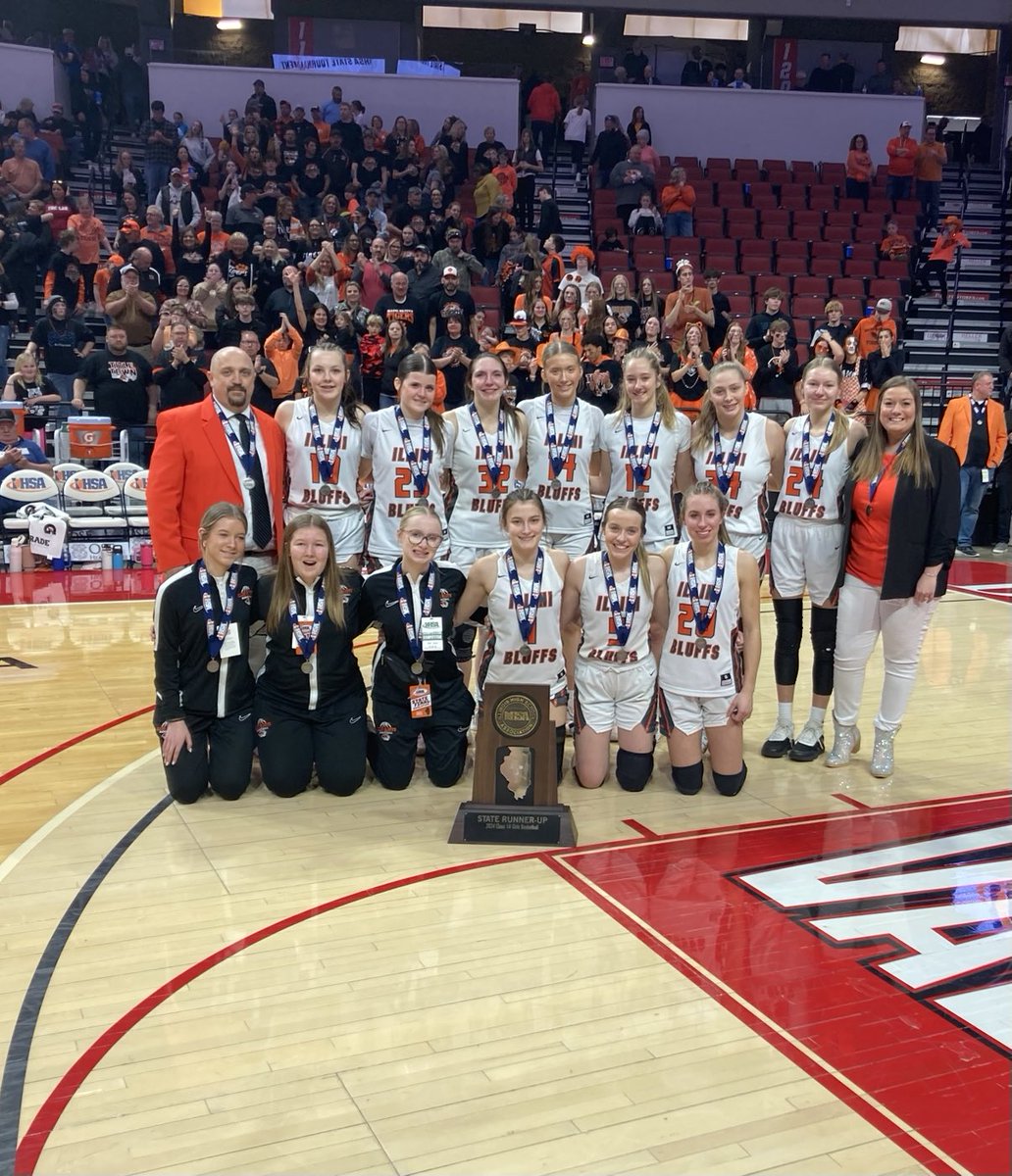 Illini Bluffs finishes second at state. Highest finish ever for an IB girls basketball team.