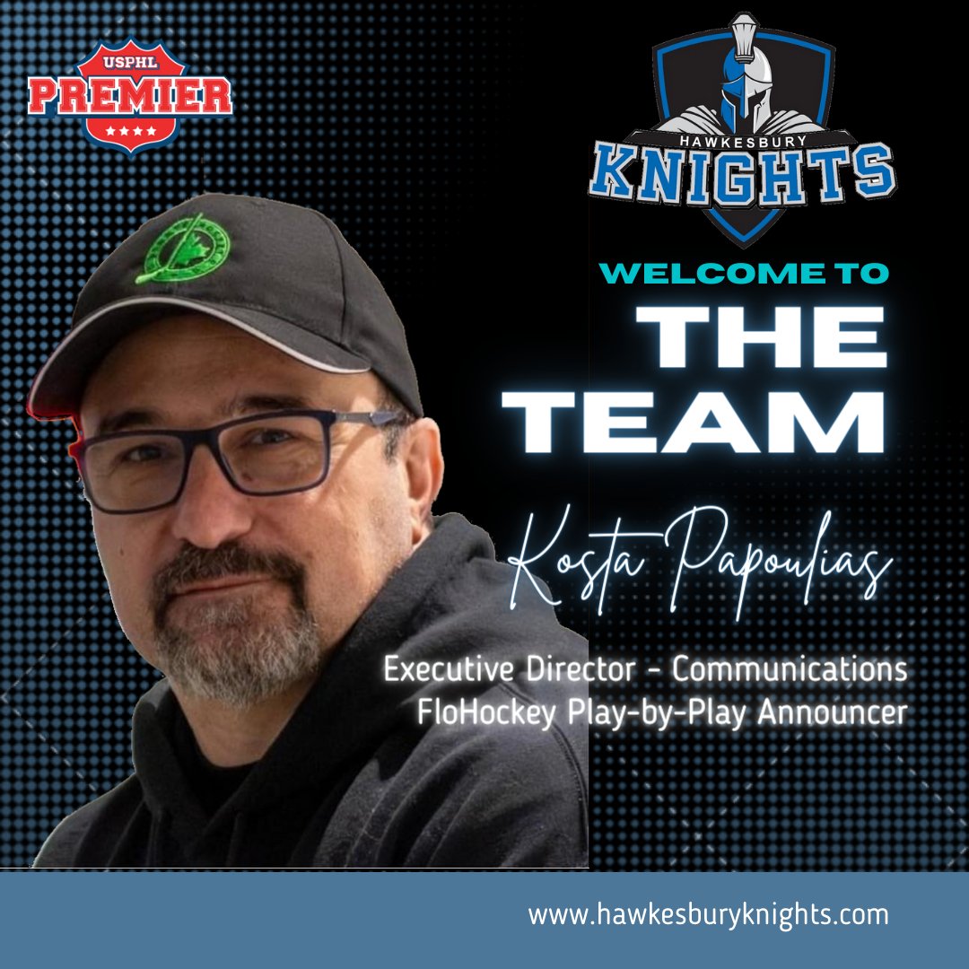Eastern Ontario's voice of #JuniorHockey...@KostaPapoulias. Welcome to the Knights! @USPHL