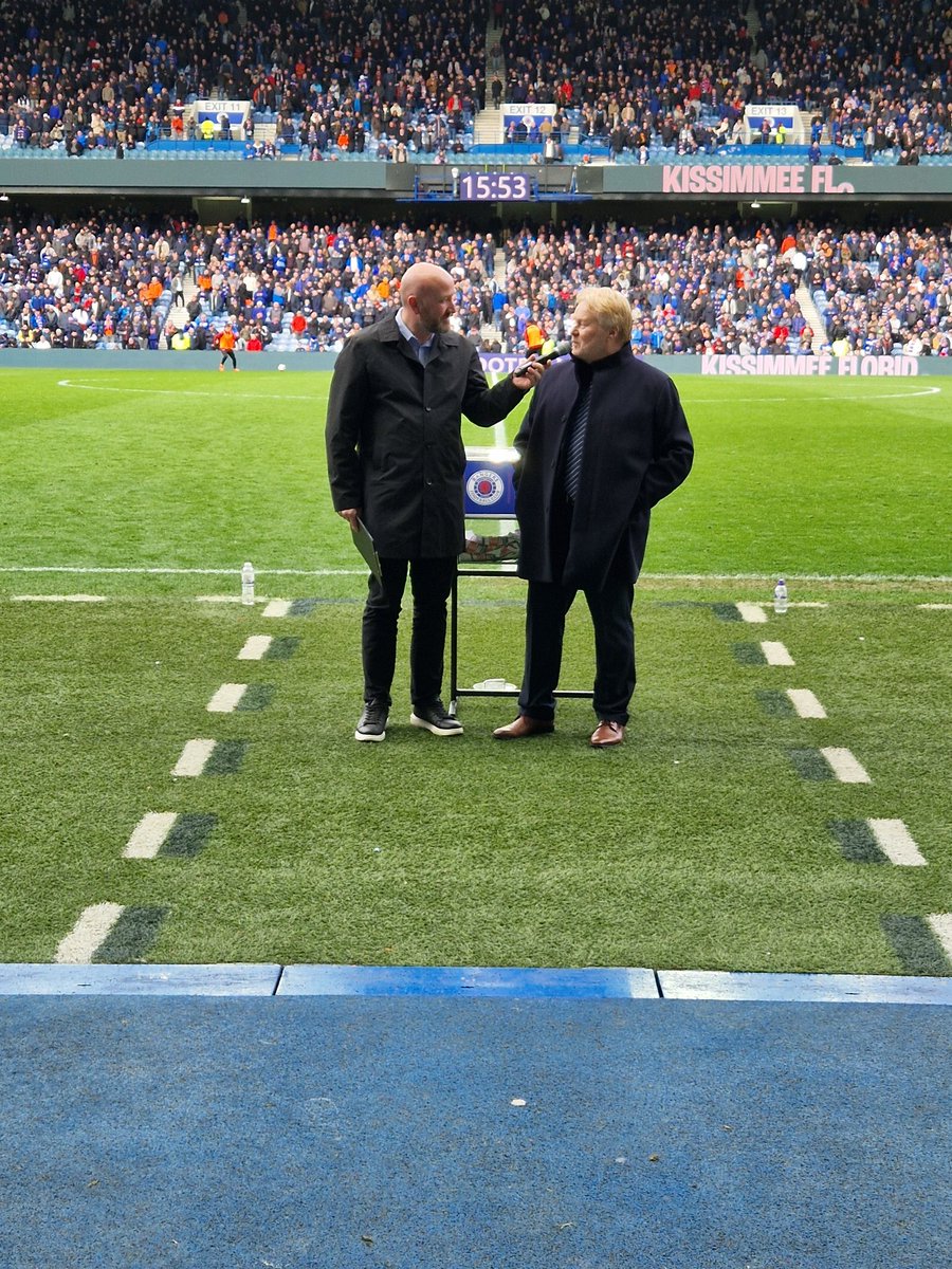 Delighted to be at Ibrox as a guest at my former club @RangersFC and great to meet up with the fans and one of my great hero's #ColinStein