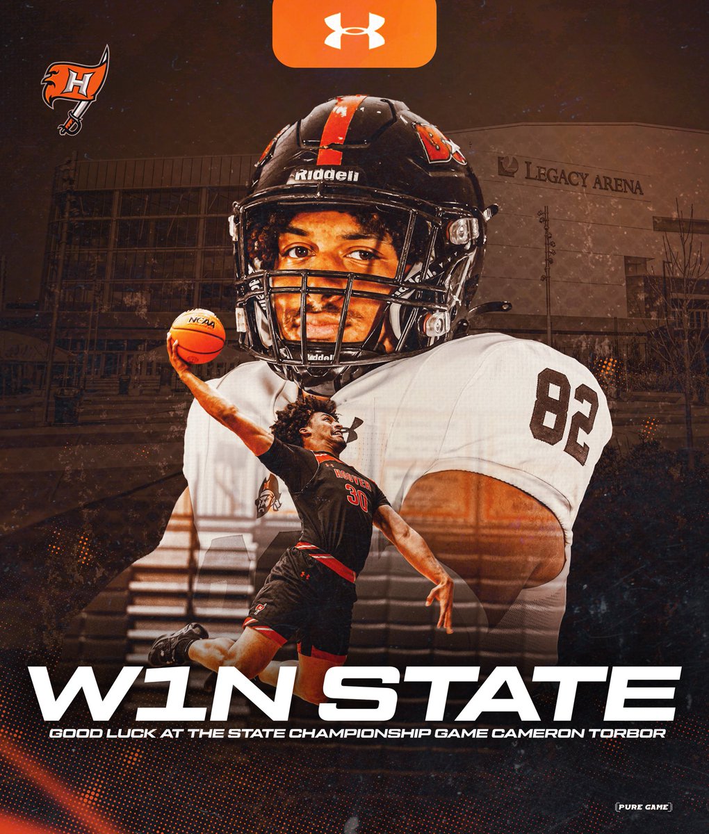 From the gridiron to the hardwood, Let's rally behind @cameron_torbor and the @HooverBucsBBall as they take on Enterprise in the 7A basketball state championship game! Let’s Go Bucs! 🏈🏀 #DualSportAthlete #StateChampionship #SailsUp #NewEra