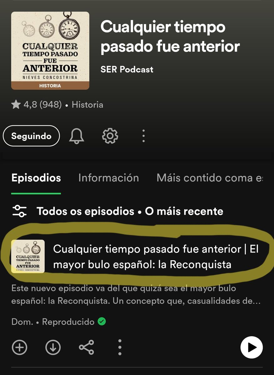 El nuevo episodio del maravilloso podcast de <a href="/NConcostrina/">NConcostrina</a> va sobre la Reconquista y es para enmarcar 😄👏🏻