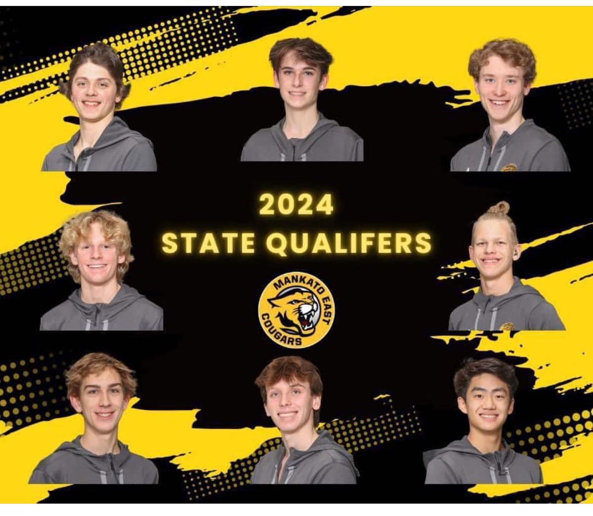 The East swim and dive team showed up big at the preliminaries!  All 8 of their events will compete tomorrow at the State Finals! 💛🖤