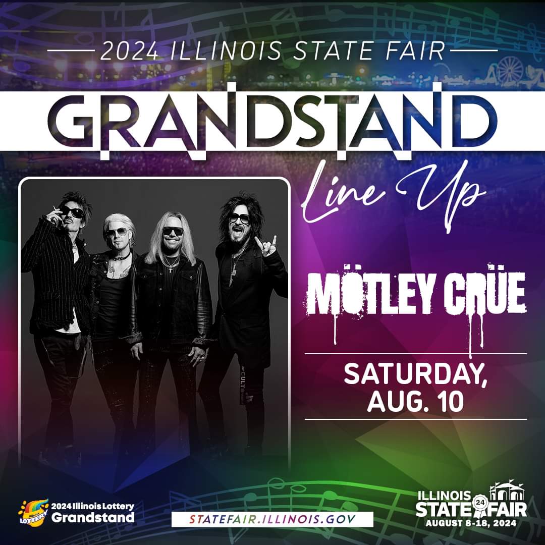 🎟️ON SALE NOW🎟️

Tickets to see Mötley Crüe on Aug. 10 at the #ILStateFair are on sale now!  🤘🎸

▶️ Buy Now: ticketmaster.com/illinois-state…

#onsalenow  #Grandstand2024 #concertseries #summer2024 #concerts #livemusic