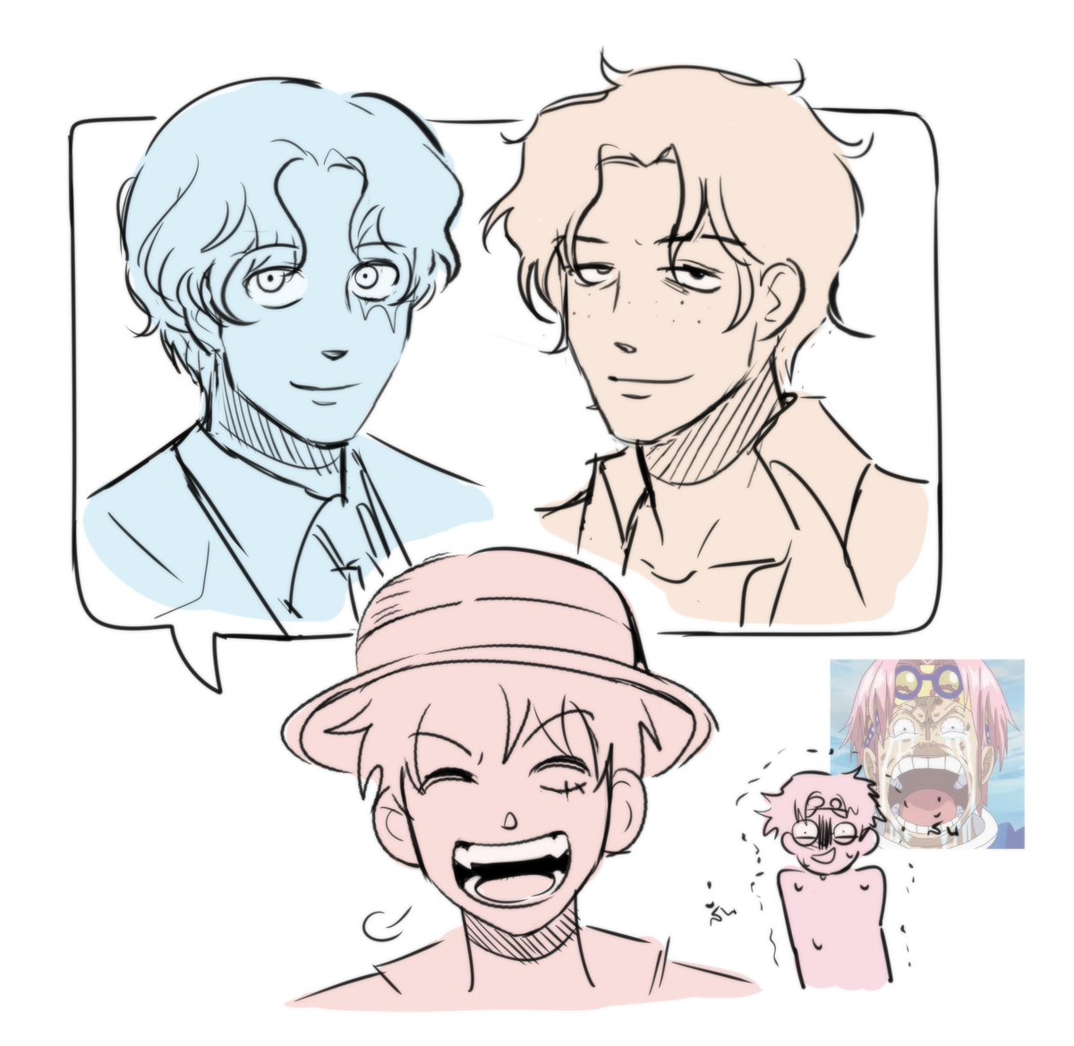 Idea sketches for my romcom kobylu doujin I want to make in the future.

'When you got yourself into fake dating your crush so now you have to impress his brothers'

 #kobylu #cobylu #ONEPIECE