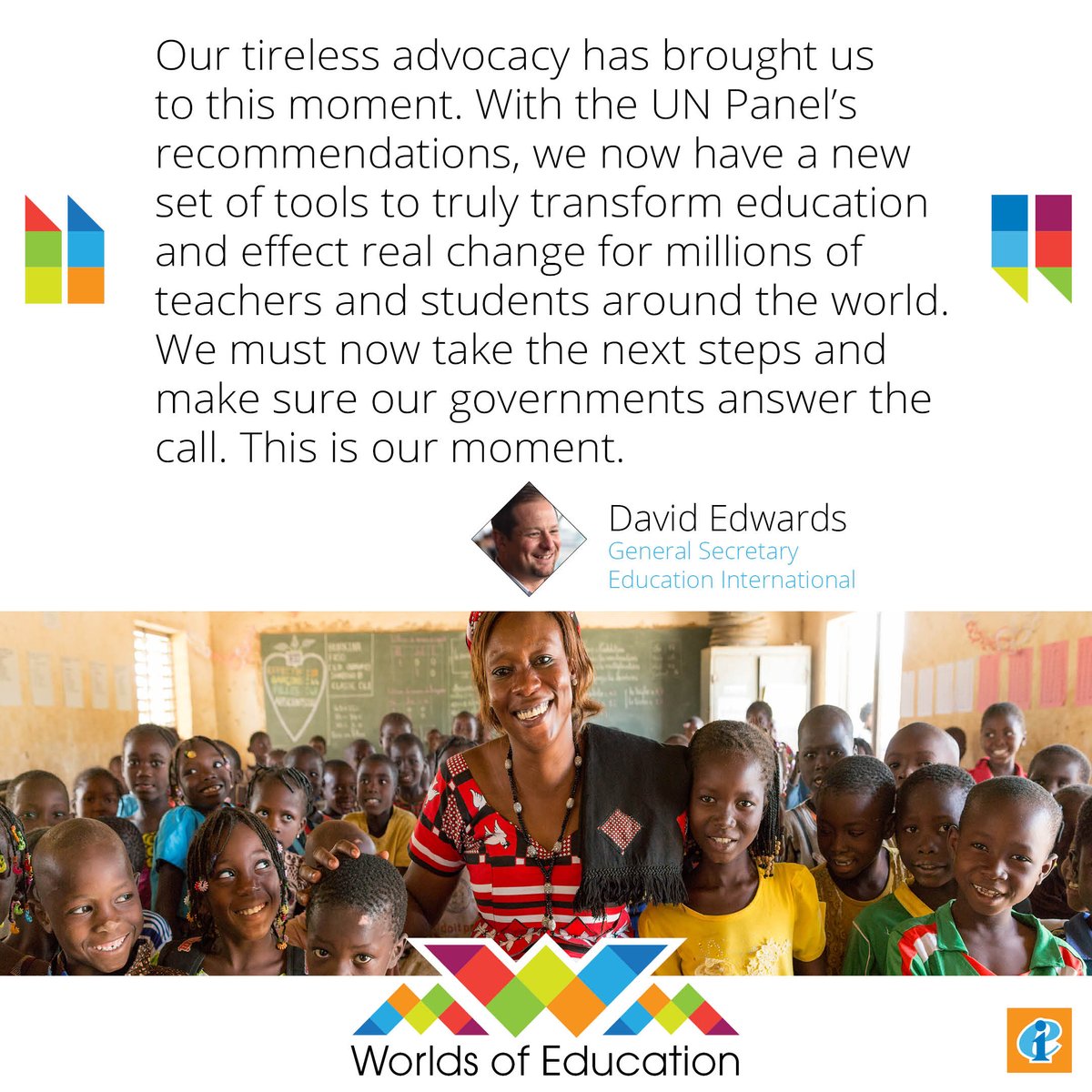 The recommendations of the @UN High-Level Panel on the Teaching Profession call for respect, good wages, and quality training for teachers everywhere. Union mobilisation will make this vision a reality. A call to action from @daveswords ➡️ eiie.io/3UOqg3u