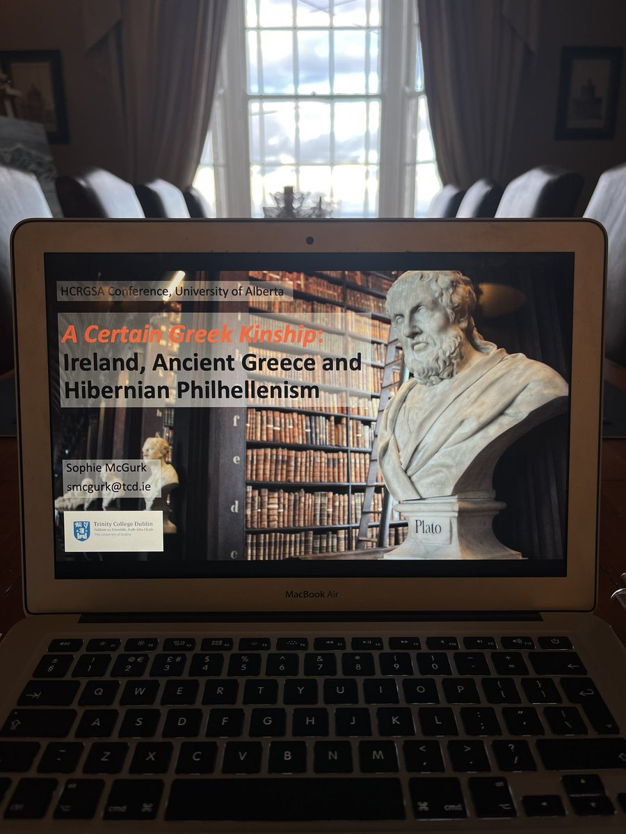 Very excited to be speaking at ‘Culture and Identity: Individuals and Societies in Conversation’ @hcrgsaualberta ! I’ll be presenting my paper: “A Certain Greek Kinship: Ireland, Ancient Greece and Hibernian Philhellenism”. Panel starting now! @TCDClassics @TLRHub