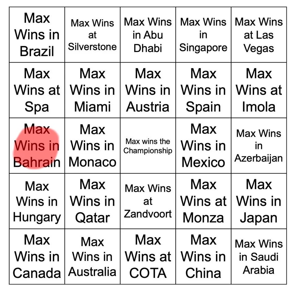 And we can begin the bingo…

#BahrainGP #F1