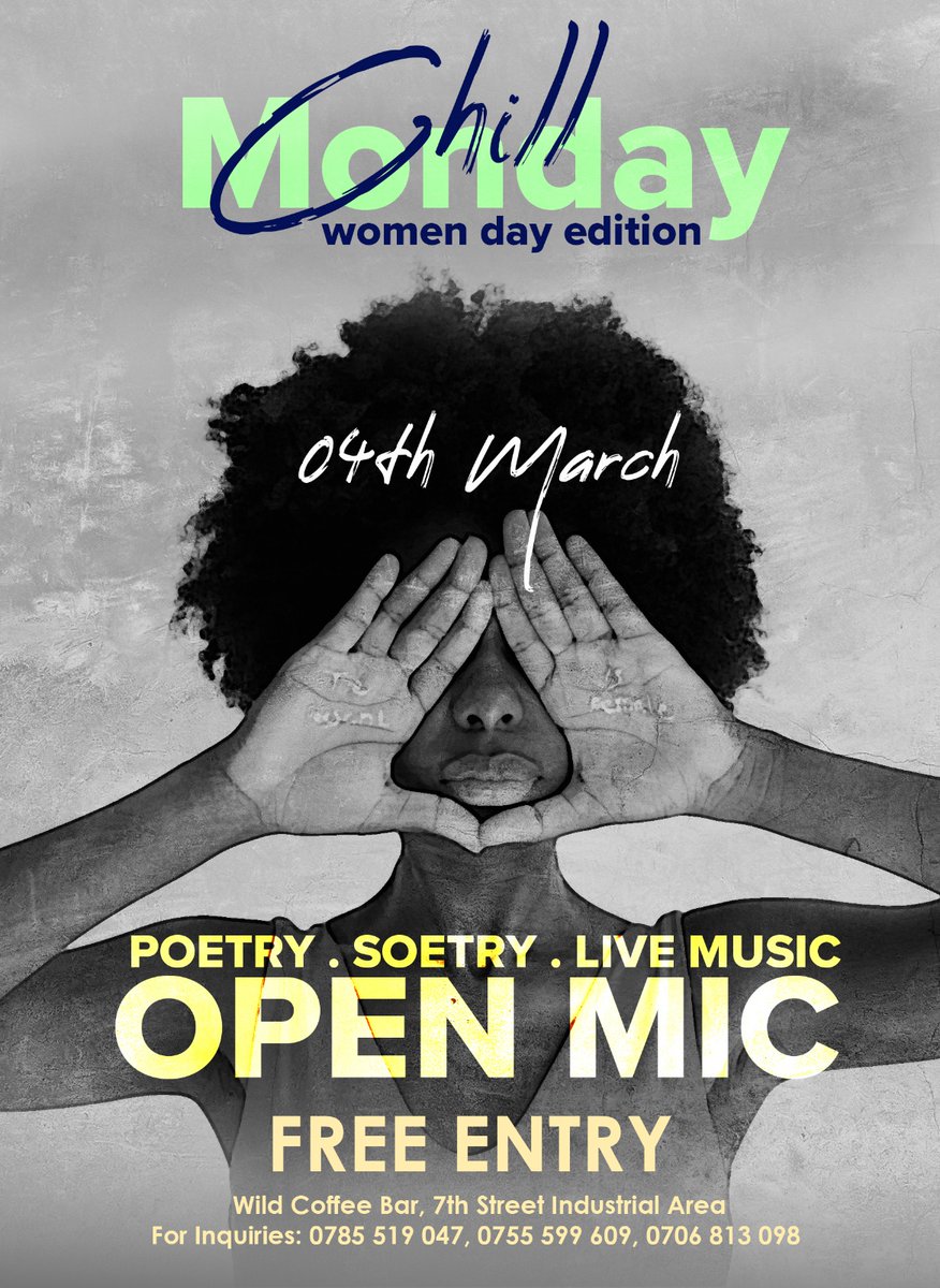 Hello ladies and gentlemen And ladies (for some extra emphasis)this Monday we are celebrating the ladies in a special way at #chillMonday Come through @wildcoffeebar1 and share some love for the women in your life and enjoy others sing songs and recite poetry to celebrate women