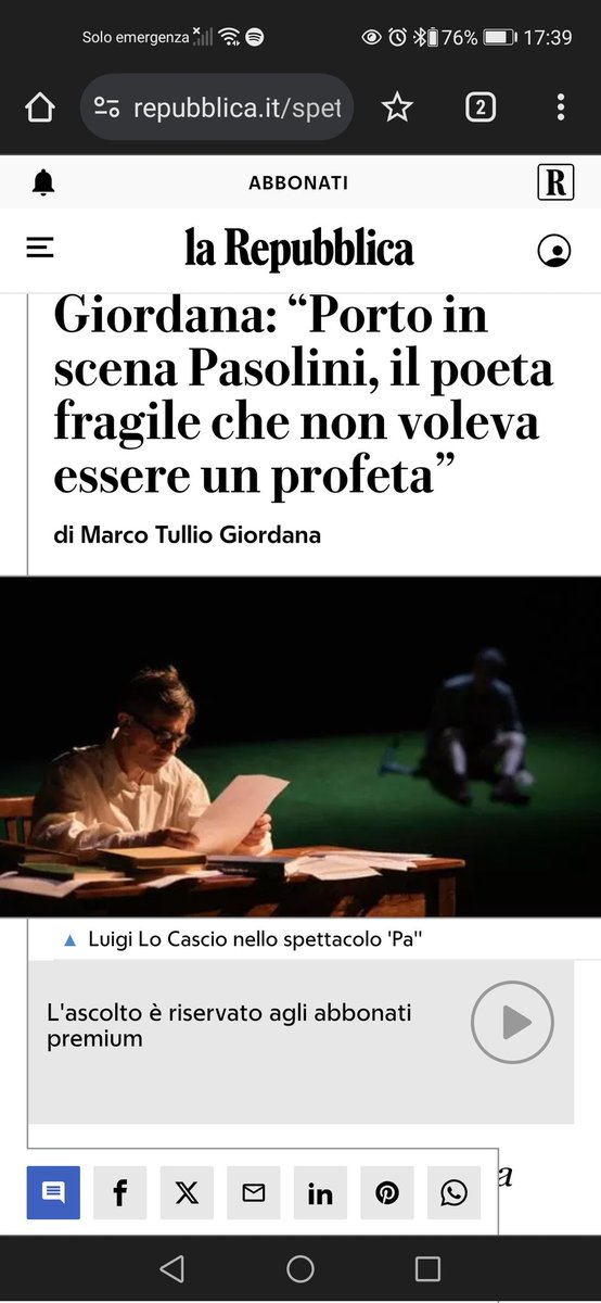 La. mia idea di Paradiso è Luigi Lo Cascio che legge Pasolini diretto da Marco Tullio Giordana
