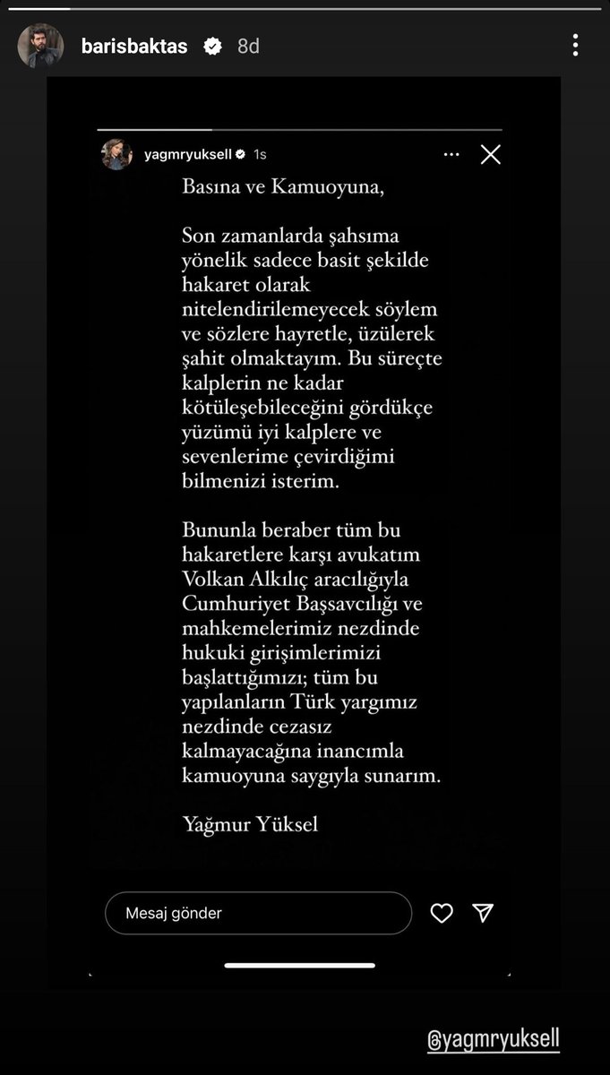 böyle hassas bir konuda partnerine verdiğin destekten ötürü teşekkürler barış..

#YağmurYüksel #BarışBaktaş <a href="/barisbaktas/">Barış Baktaş</a>