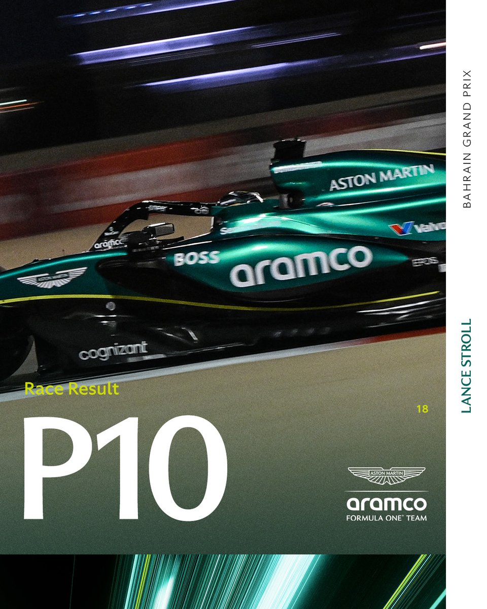 En el #BahrainGP, Fernando termina P9, con Lance justo detrás en P10 después de una valiente recuperación luego del contacto en la primera vuelta.

Puntos para nuestros pilotos para empezar la temporada. Preparados para el siguiente GP.