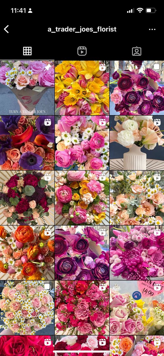 Today years old finding this Trader Joe’s florist page where they do tutorials on how to arrange bouquets using their flowers 😍