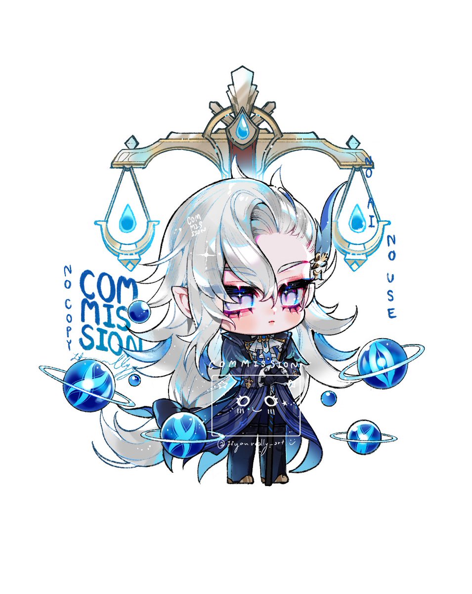 Chibi full body comms x pencil brush style ✨ Thank you so much for your support!!!!🥹💙 [ #IYRL_commission ] #neuvillete