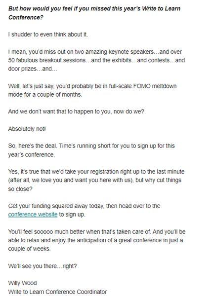 A message from Willy Wood about the upcoming Write to Learn Conference on March 7th. There will be 2 outstanding keynotes and over 50 informative speakers. Don’t miss it, see you there! It’s happening this week. web.cvent.com/.../91630d8b-5…