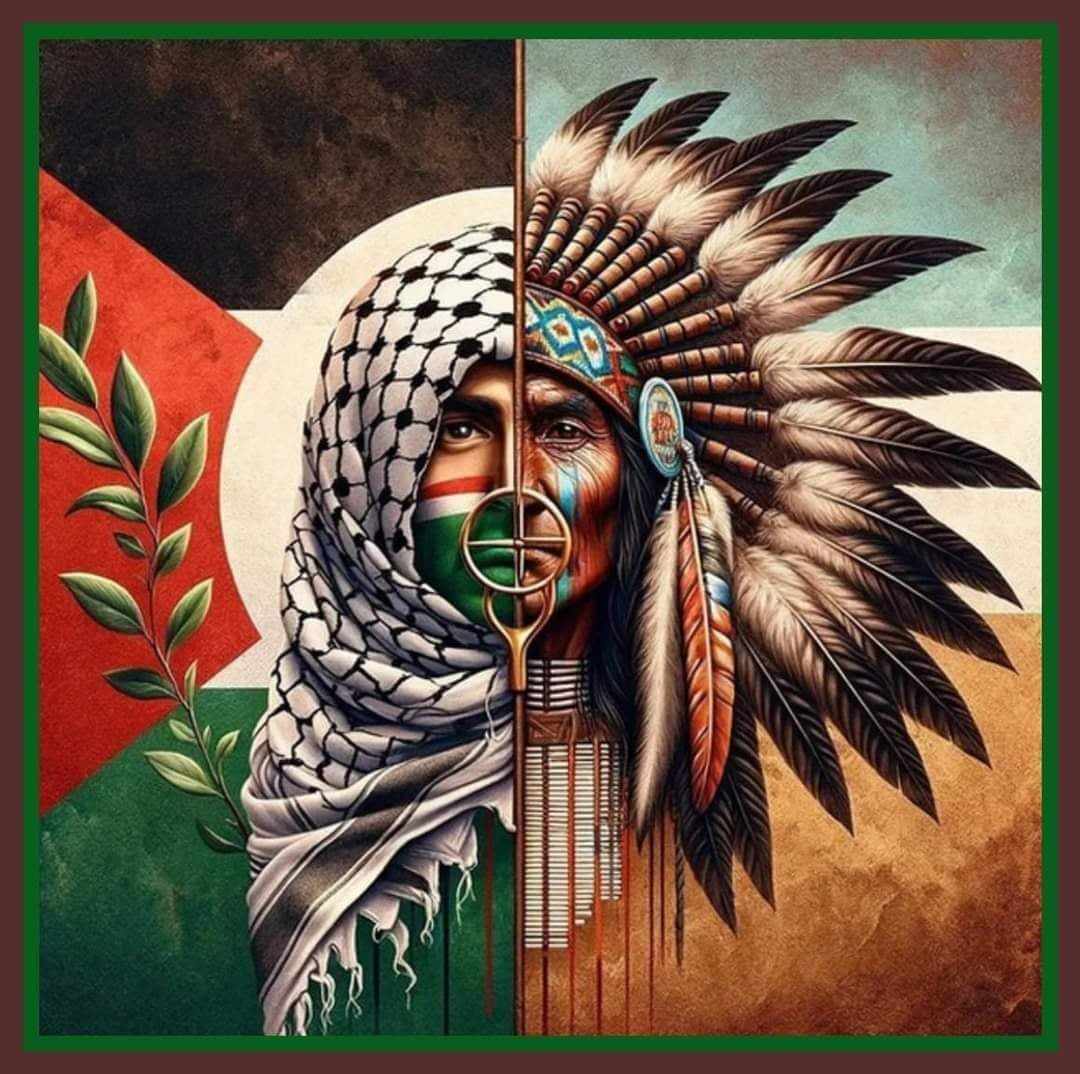 What is happening in Palestine is eerily similar to what our Ancestors did to the Indigenous People of America. We stole their land & committed genocide. When we made treaties, we broke them & stole more land for oil & for profit. Indigenous Lives Matter, Palestinian Lives Matter