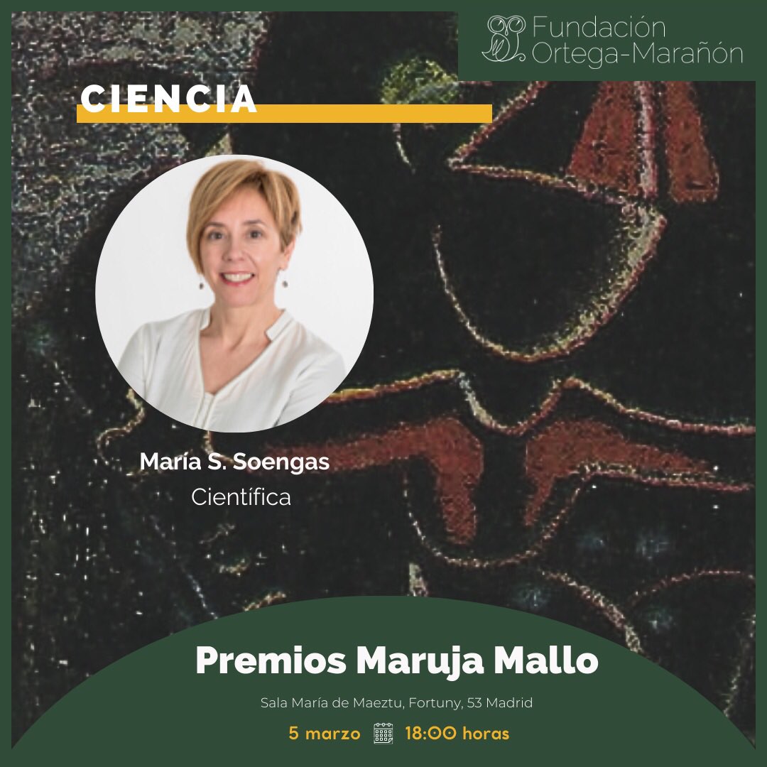 Fundación Ortega-Marañón (@fortegamaranon) on Twitter photo @MirandaItziar <a href="/LomanaGloria/">Gloria Lomana</a> <a href="/carmenpellicer_/">Carmen Pellicer</a> <a href="/trilemaedu/">Fundación Trilema</a> 🏆 La premiada en esta primera edición de los #PremiosMarujaMallo en la categoría de #Ciencia es <a href="/msmelanoma/">Marisol Soengas</a>, científica.
¡Inscríbete a la entrega de premios!👇🏻
forms.office.com/Pages/Response… @MirandaItziar <a href="/LomanaGloria/">Gloria Lomana</a> <a href="/carmenpellicer_/">Carmen Pellicer</a> <a href="/trilemaedu/">Fundación Trilema</a> 🏆 La premiada en esta primera edición de los #PremiosMarujaMallo en la categoría de #Ciencia es <a href="/msmelanoma/">Marisol Soengas</a>, científica.
¡Inscríbete a la entrega de premios!👇🏻
forms.office.com/Pages/Response…