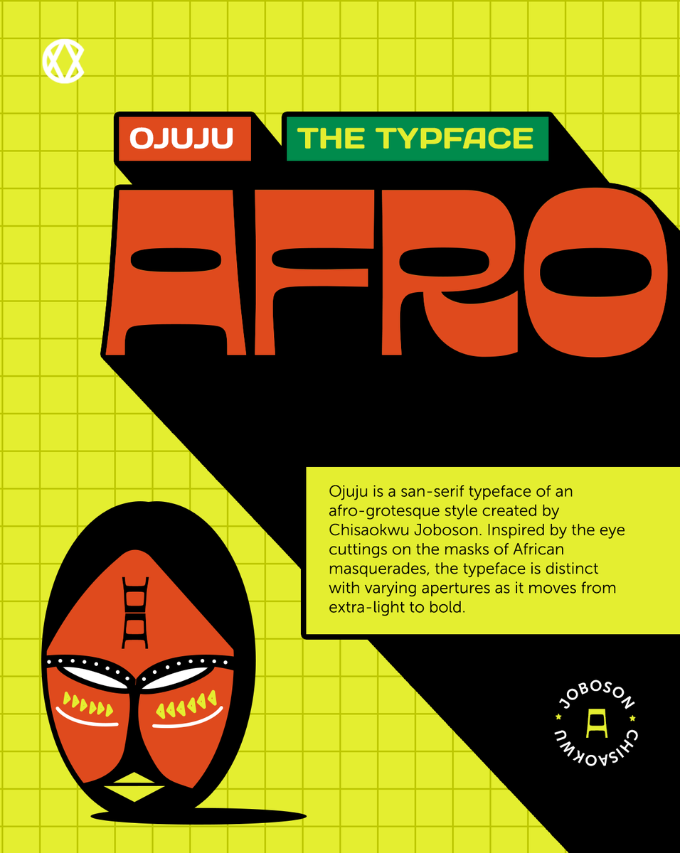 ChukwuAdaeze's tweet photo. Trying the Ojuju font in different design styles. 

I think I prefer it as a large blocky headline instead of a sub-headline or body copy. Keeping legibility in mind and allowing my audience see the beauty in each letter.

Pairing it with a sans serif font that works well too. https://t.co/6cCzLNnVGe