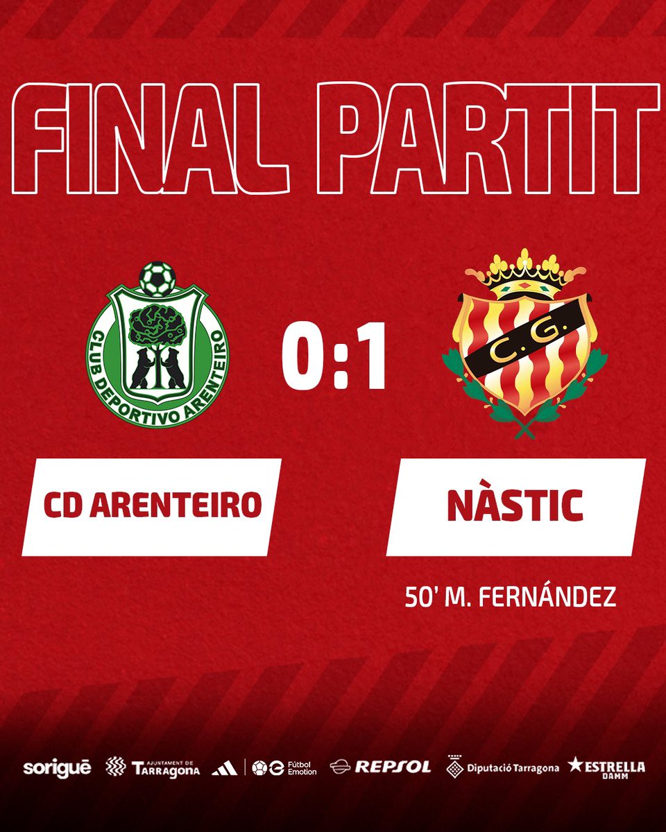 FINAAAAALLL‼️ Tornarem amb els 3 punts a TARRAGONA‼️ ⚽️ @Marc_Fdez35 |0-1| #nasticlive #ArenteiroNàstic